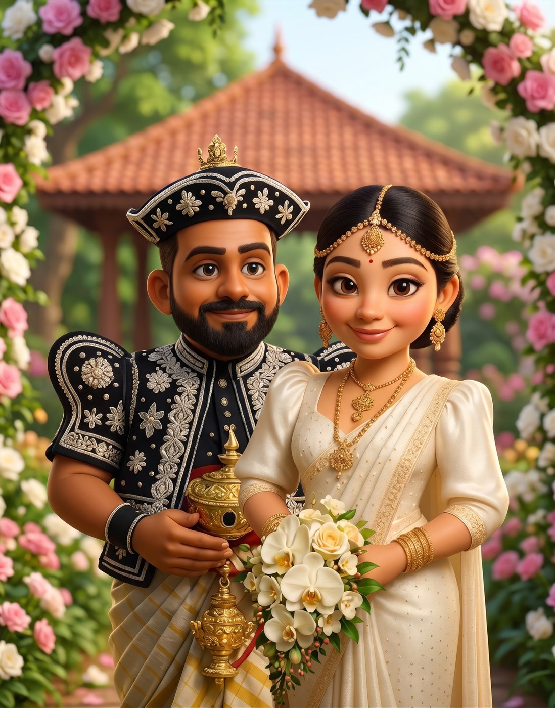 Kasun and Dilini Under Floral Arch Wedding Website